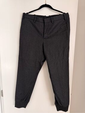 Neil Barrett Men's Dark Gray Dress Pants - Cuffed Hem